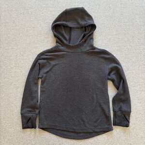 Boys All In Motion waffle knit hoodie XS 4/5 Grey